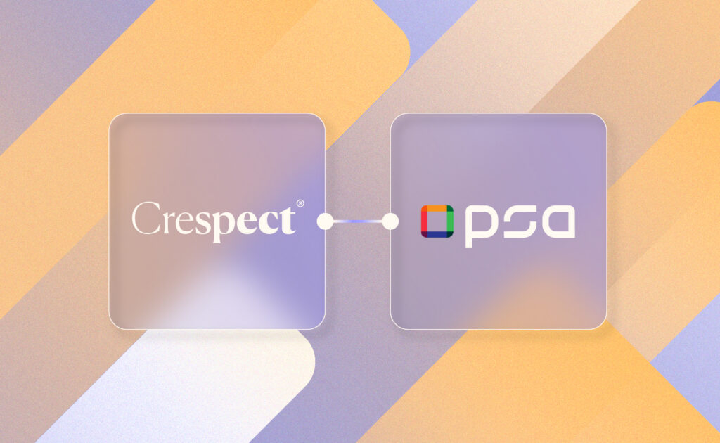 Crespect and PSA Solutions logos side by side, marking their legal practice management integrations partnership